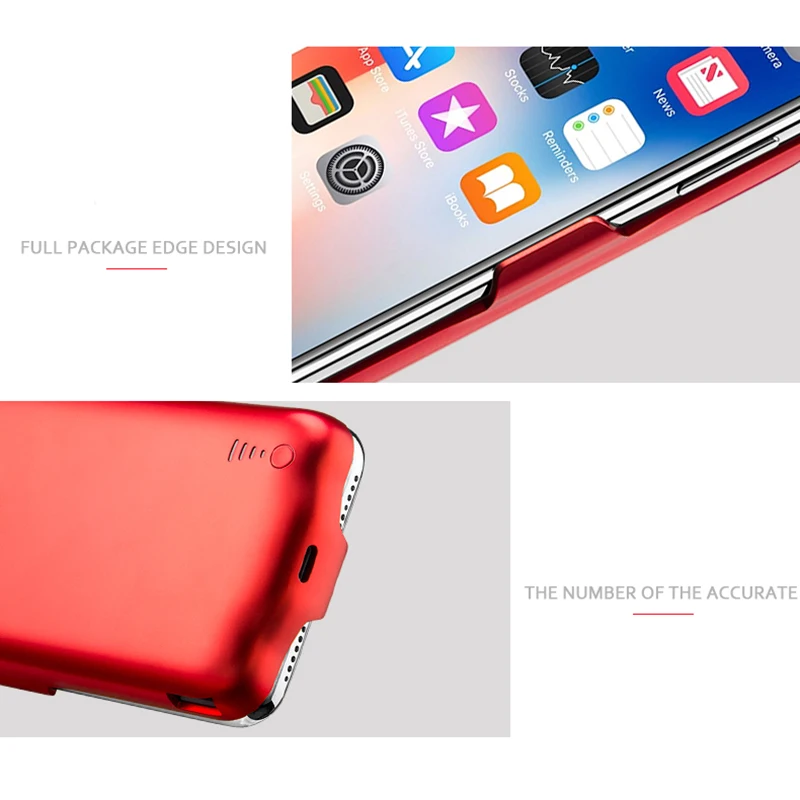 Для iPhone X 5000 мАч перезаряжаемая расширенная батарея зарядное устройство защитный