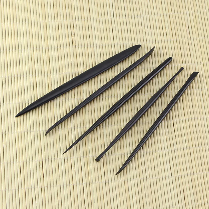 Black Metal 5Pcs 1/5 шт скульптурный инструменты представительского класса со стальным иглы Сталь глины инструмент супер-качество керамика Пластилин осадка хирурга DIY Искусство Ручная коробка сумка - Цвет: Black Metal 5Pcs