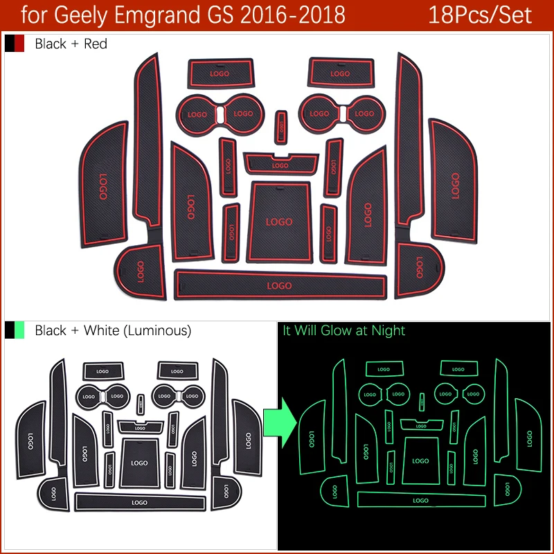 Противоскользящий коврик с прорезями для ворот резиновые подставки Geely Emgrand GS 2016