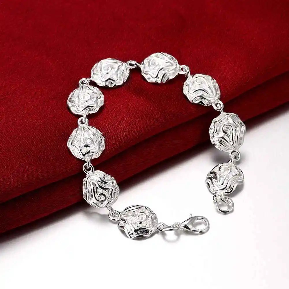 Горячая продажа модный дизайн Серебряный полный розы мужской браслет joyas SMTH135 |
