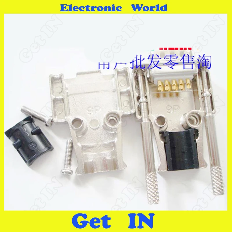 5pcs 3U Gold Plated D-sub Connector DB9 Pin Female In-line Metal Housiing Plug RS232 9 Core Solid Jack | Обустройство дома