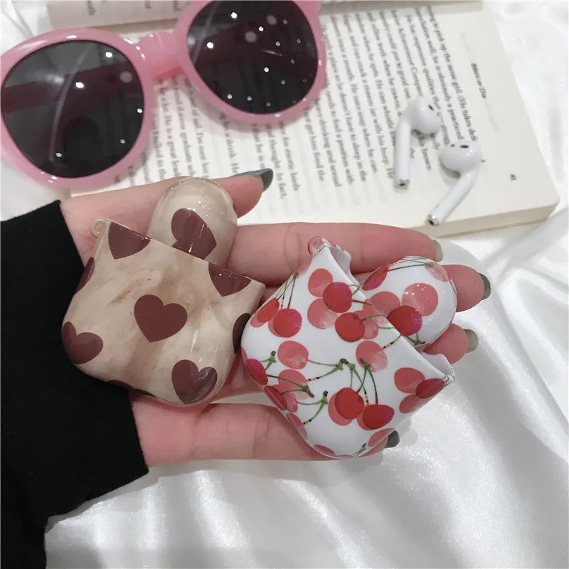 iToncs Case for Original Apple Airpods Cherry Cute Cover 2 1 Accessories Earphone Air Pods Box Coque |