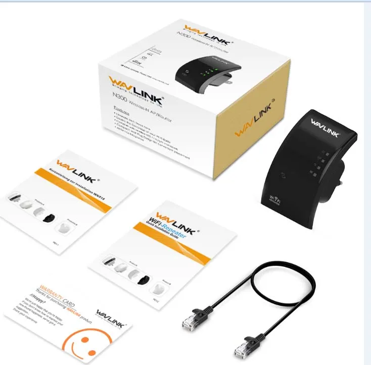 with detail package Wavlink N300, Wi-fi ретранслятор, 300 Мбит/с, мини беспроводной N маршрутизатор, Wifi ретранслятор, расширитель дальности, усилитель для Великобритании, ЕС, США, Австралии, вилка - Цвет: with detail package
