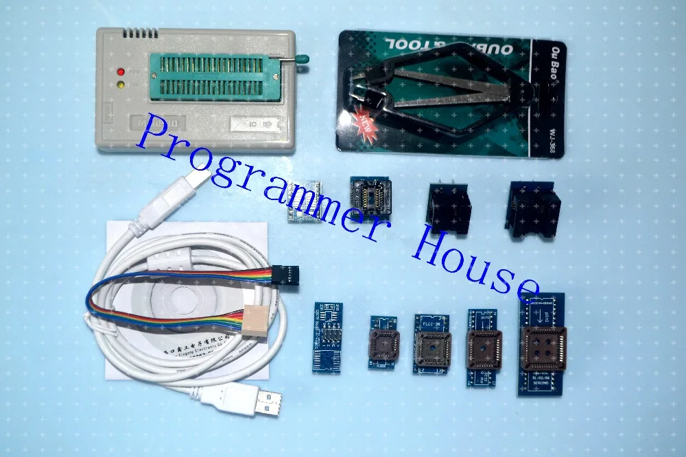 100% New V9.16 TL866CS TL866A TL866II Plus Universal Programmer Support ICSP NAND FLASH\EEPROM\MCU SOP/PLCC include 10 adapters|adapter