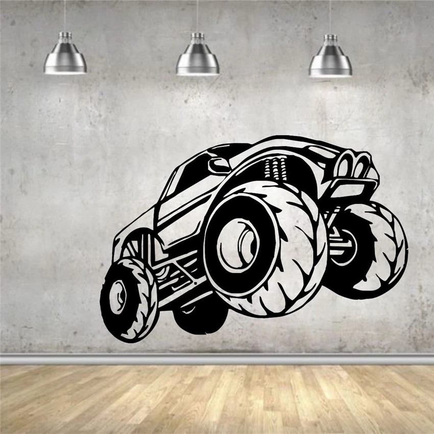 Настенный Стикеры Виниловая наклейка для декора гоночный автомобиль Monster Truck на