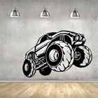 Настенный Стикеры Виниловая наклейка для декора гоночный автомобиль Monster Truck на больших колесах гостиной настенные Настенная Наклейка Стикеры U343