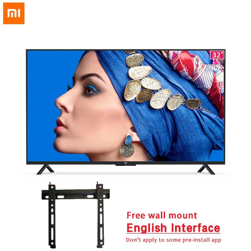 Xiaomi Smart ТВ 4A 32 дюймов HD ЖК-дисплей Экран английский Интерфейс телевидения 1 Гб+ 4 Гб 64 бит Cortex 4 ядра ТВ WI-FI для разъема HDMI USB