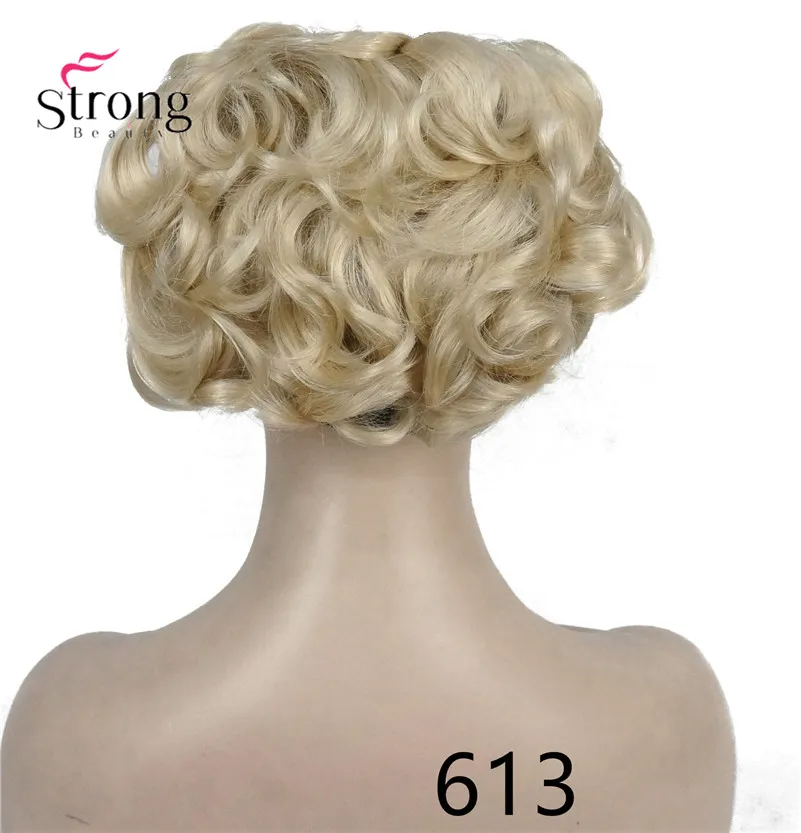 613 Blonde Короткие грязные кудрявые волосы пучок для наращивания легко растягивающиеся расчески для волос на заколках для наращивания конского хвоста резинка для волос шиньон конский хвост - Цвет: 613 Blonde
