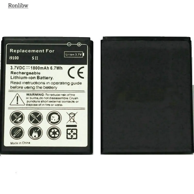 Ronlibw 2 шт EB F1A2GBU запасная батарея + зарядное устройство для Samsung Galaxy S2 II I9100 9100 i9100g I9108