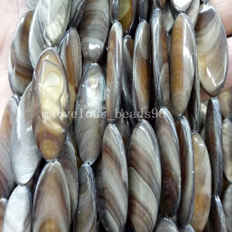 Бесплатная доставка Модные ювелирные изделия 10x30 мм коричневый перламутровый