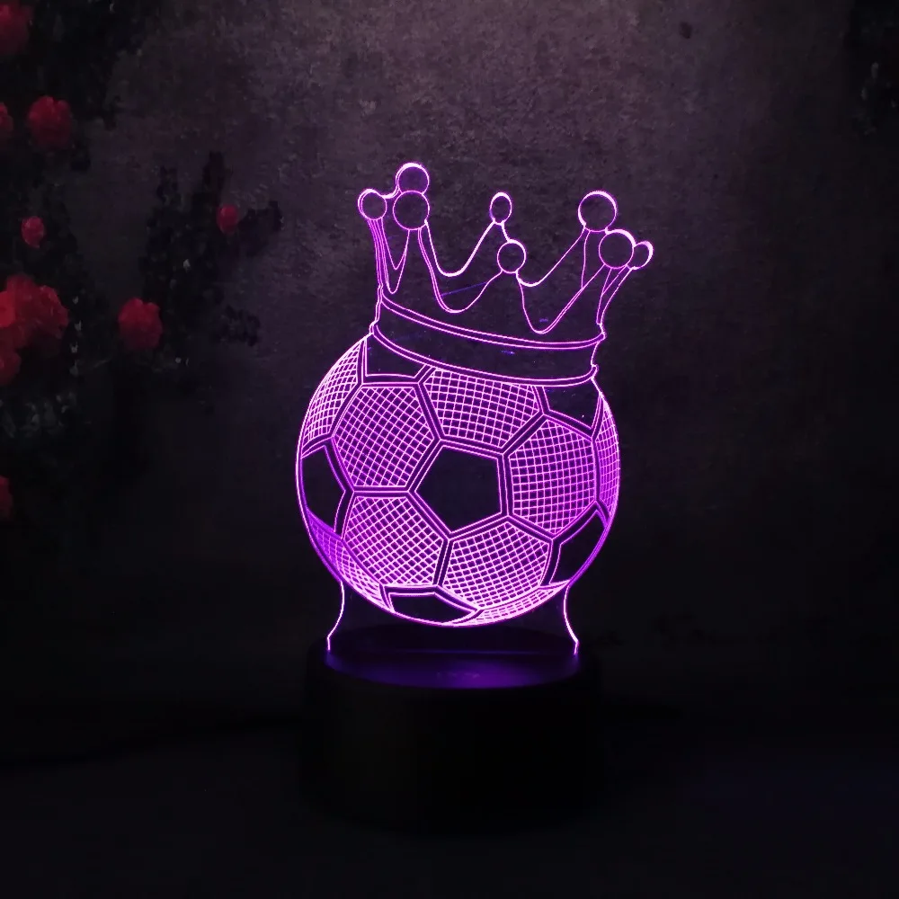 Бесплатная доставка 3D иллюзия светодиодная лампа ночник футбол Императорская