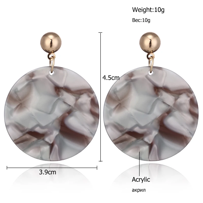 XIYANIKE новые модные красочные полосатые круглые акриловые длинные висячие серьги