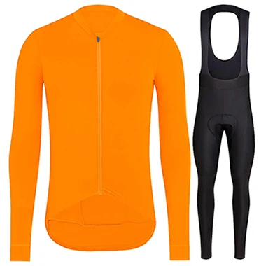 Set Completo ciclismo invernale Pro team зимний теплый флисовый комплект Джерси с длинным рукавом оранжевый MTB велосипед велосипедный Майо ciclismo - Цвет: Set