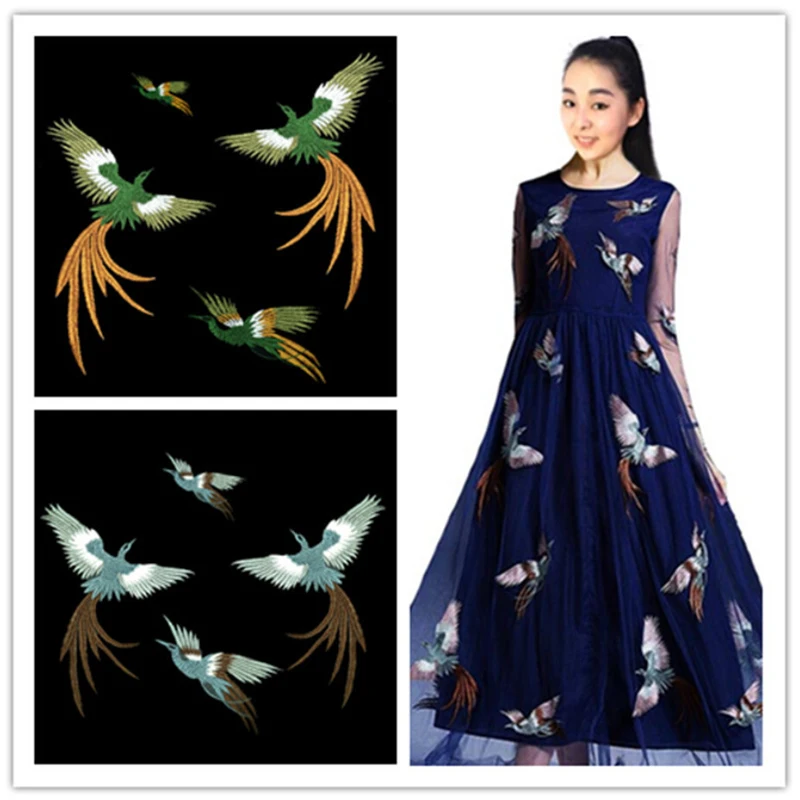 Handmade DIY Phoenix Bird Embroidery Combination Cloth Patch Decals Decorative For Dress Clothes Garment Accessories | Дом и сад