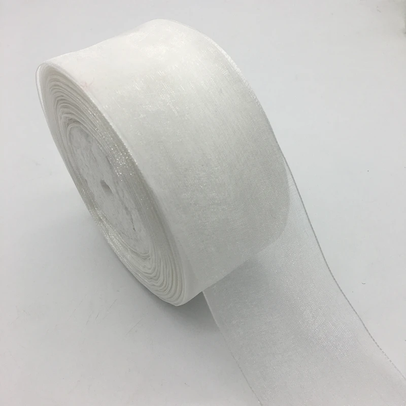 5 yards 5 ярдов/партия "(50 мм) Белая лента из органзы бант волосы Свадебные Рождественские украшения DIY кружева для ремесла ленты - Цвет: 5 yards