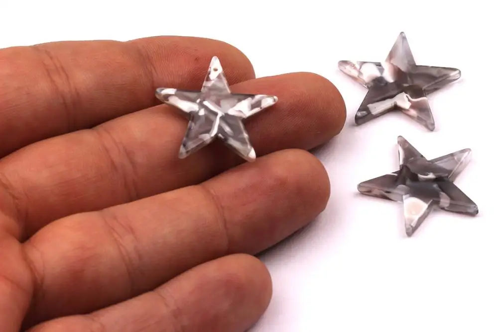 

Acetate Acrylic Earring Charms - Star Shaped PendantEarrings - Jewelry accessories - 6pcs/lot - 24x 24 x2.5mm - AC1029