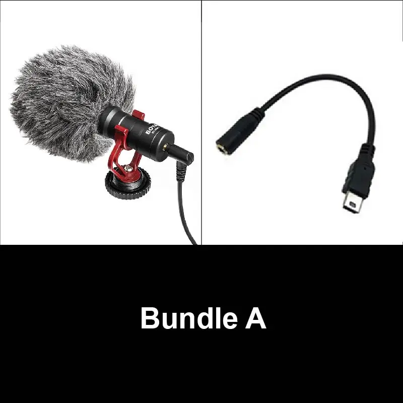 Bundle B Boya BY-MM1 дробовик видео микрофон Youtube Vlogging Запись микрофон для iPhone HuaWei DJI Osmo ZHIYUN Smooth Q Canon sony DSLR - Цвет: Bundle B