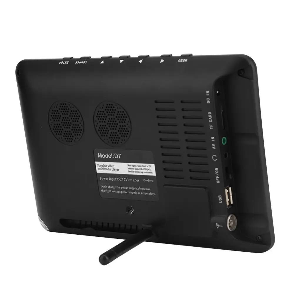 LEADSTAR 7 дюймов DVB-T-T2 16:9 HD цифровой аналоговый портативный ТВ цветной телевизор плеер для дома автомобиля для ЕС разъем