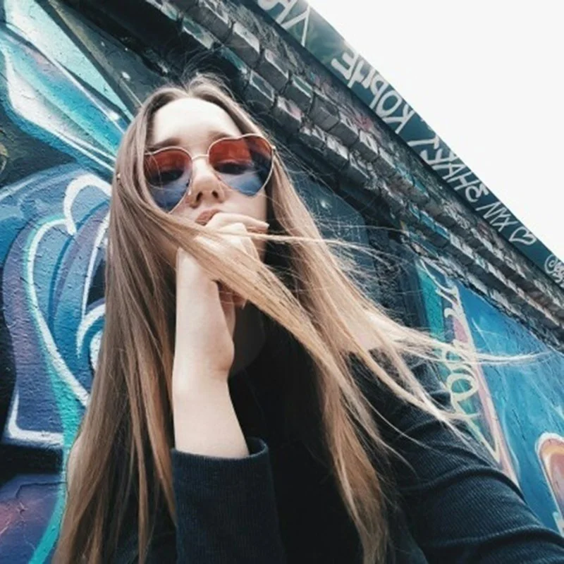 Новинка женские солнцезащитные очки в форме сердца с цветными линзами защитой от