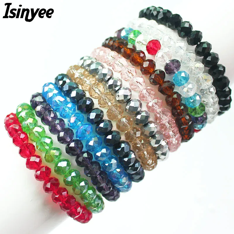 Модные браслеты ISINYEE из стекла с бусинами диаметром 8 мм браслет на шнурке женский