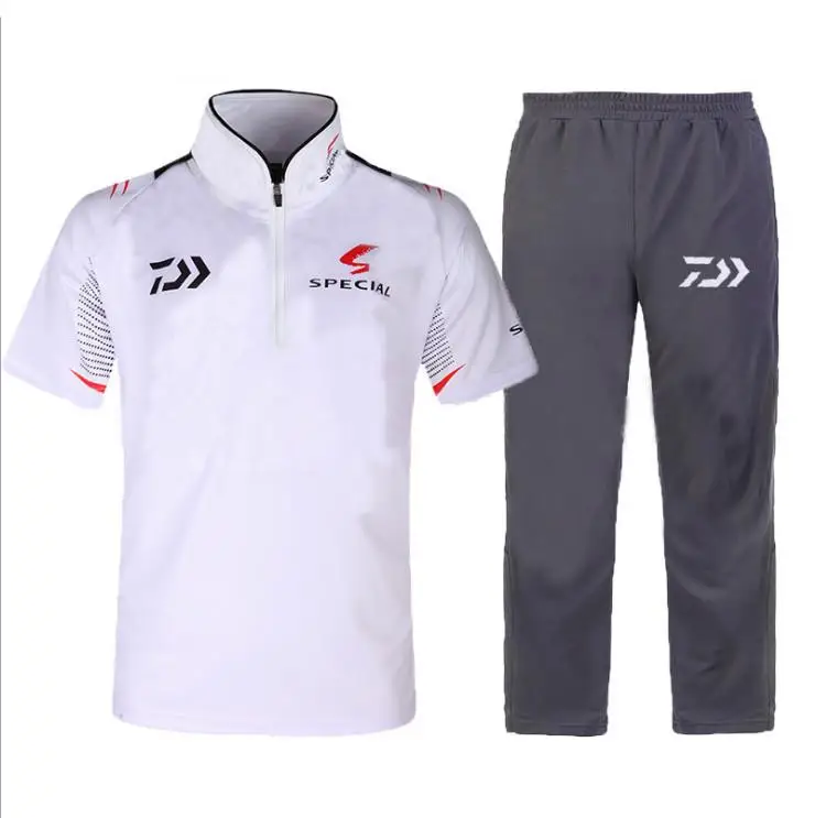 Летний Мужской Быстросохнущий дышащий костюм для рыбалки рубашка с коротким