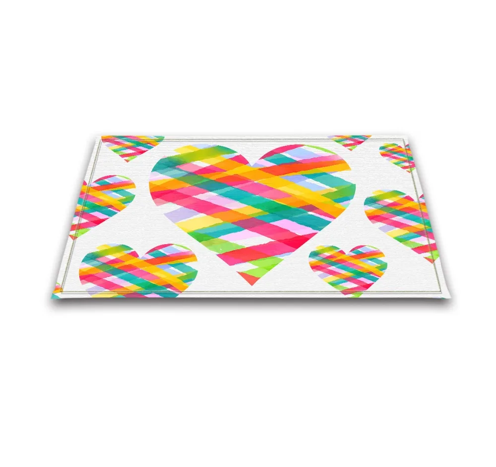 LB Розовый Фиолетовый Зеленый цветной граффити сердце белый Душ занавес лайнер и