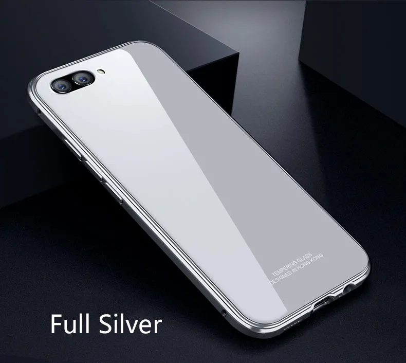 Full Silver Для huawei Honor View 10 10 Чехол 9H закаленное стекло задняя зеркальная крышка чехол для Honor 10 V10 покрытие PC металлическая Рамка Жесткий Чехол - Цвет: Full Silver