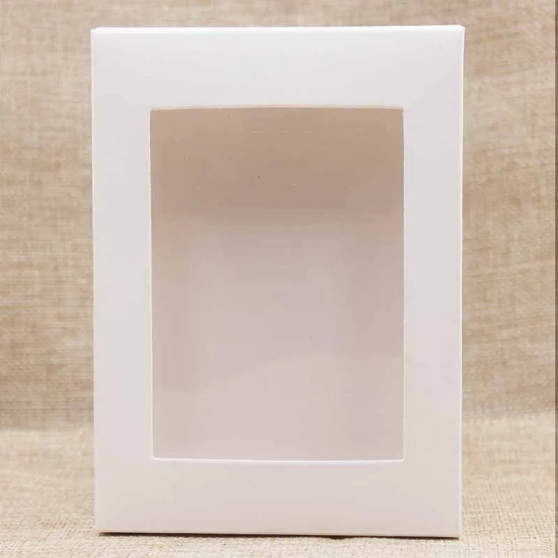 White 5 шт. в партии, разноразмерная оконная посылка, бумажная Подарочная коробка с прозрачным ПВХ окном для вечерние/Свадебные/конфетные, Подарочная посылка - Цвет: White