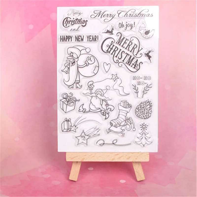 Cartoon santa Transparent Clear Silicone Stamps for DIY Scrapbooking/Card Making/Kids Crafts Fun Decoration Supplies | Канцтовары для