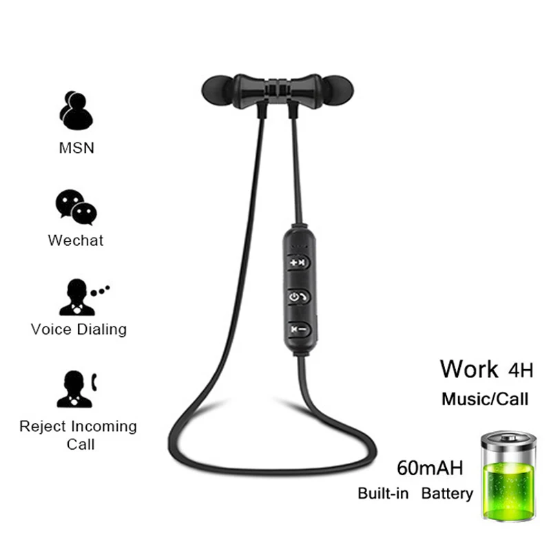 Беспроводные наушники Bluetooth Спортивная гарнитура Fone de ouvido для iPhone Samsung Xiaomi