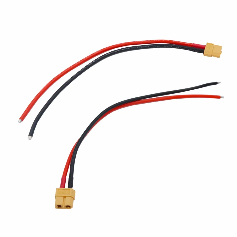 1 шт. Разъем XT60 для аккумулятора штекер с силиконовым разъемом 14 AWG #100 мм