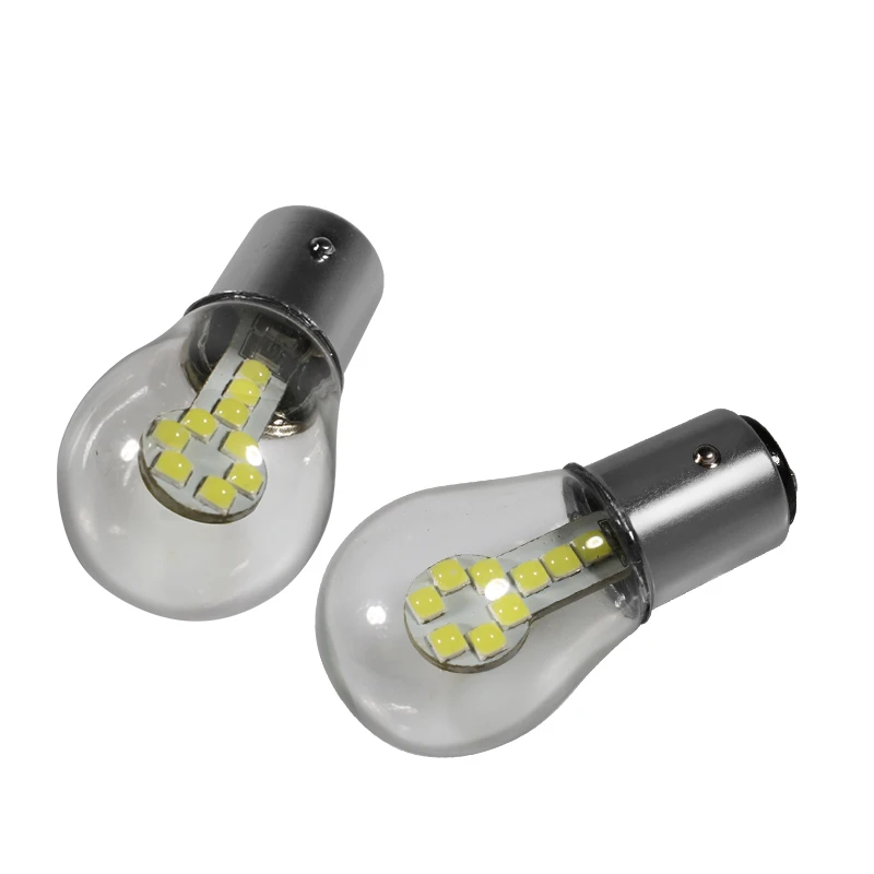 2 шт. P21/5 Вт 1157 BAY15D лампы для фар Лампочки стоп сигналов 12 V 3030 светодиодный Стекло