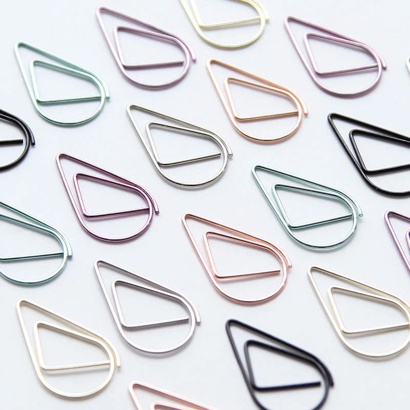 

10pcs/pack Cute Kawaii Korean Metal Paper Clip Gold Silver Black Green Color Bookmark Stationery Office Accessory School Supply