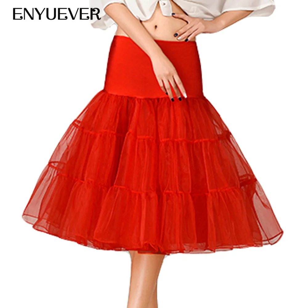 Enyuever Винтаж нижняя юбка Юбка 1950 х 60 годов кринолин короткие ретро качели