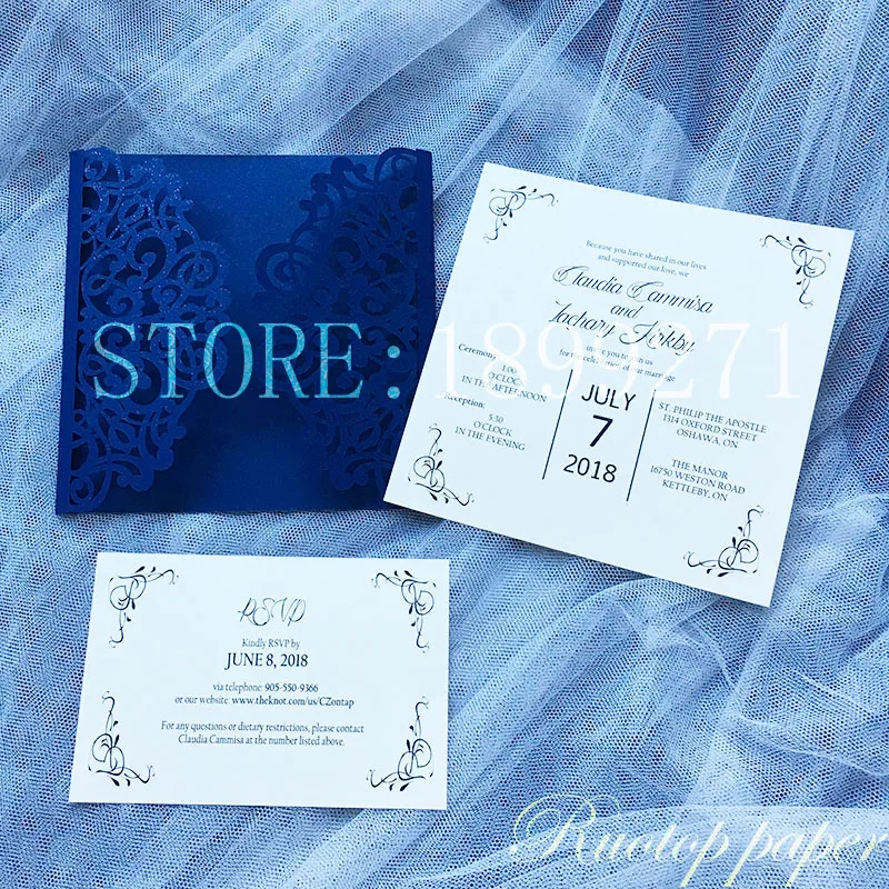 Пользовательские цвета свадебные приглашения карты жемчужная бумага лазерная