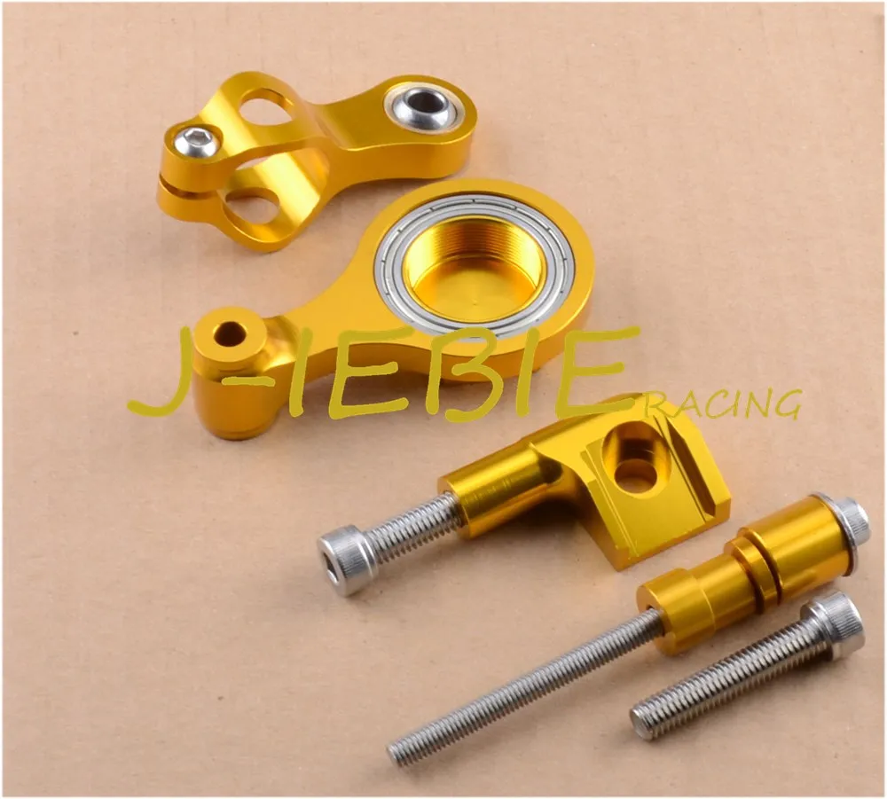 Демпфер руля с ЧПУ Стабилизатор и золотой кронштейн для крепления Yamaha YZF R6 2006 2016