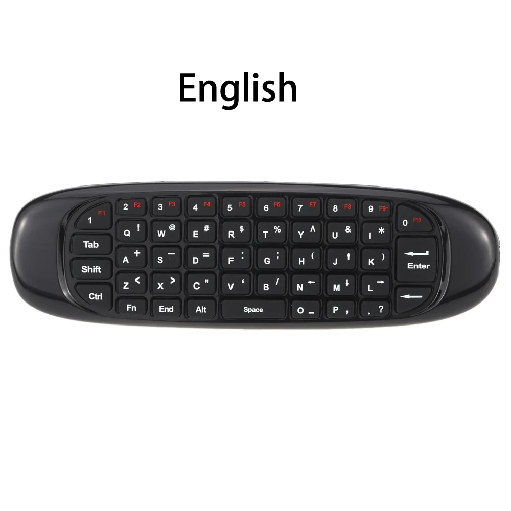 English C120 русская английская мини беспроводная клавиатура 2,4 ГГц гироскоп Fly air mouse 6 Axis sensor android пульт дистанционного управления Smart Tv Box - Цвет: English