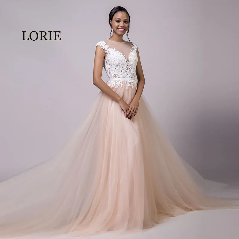 Свадебное платье LORIE кораллового цвета 2019 кружевное длинное Тюлевое розовое