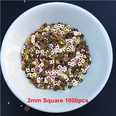 2mm Square 10 г/упак. смешанные цветы сливы Шестерня квадратная форма клевера свободная тесьма с пайетками для шитья свадьбы ремесло Женская одежда Аксессуары - Цвет: 2mm Square