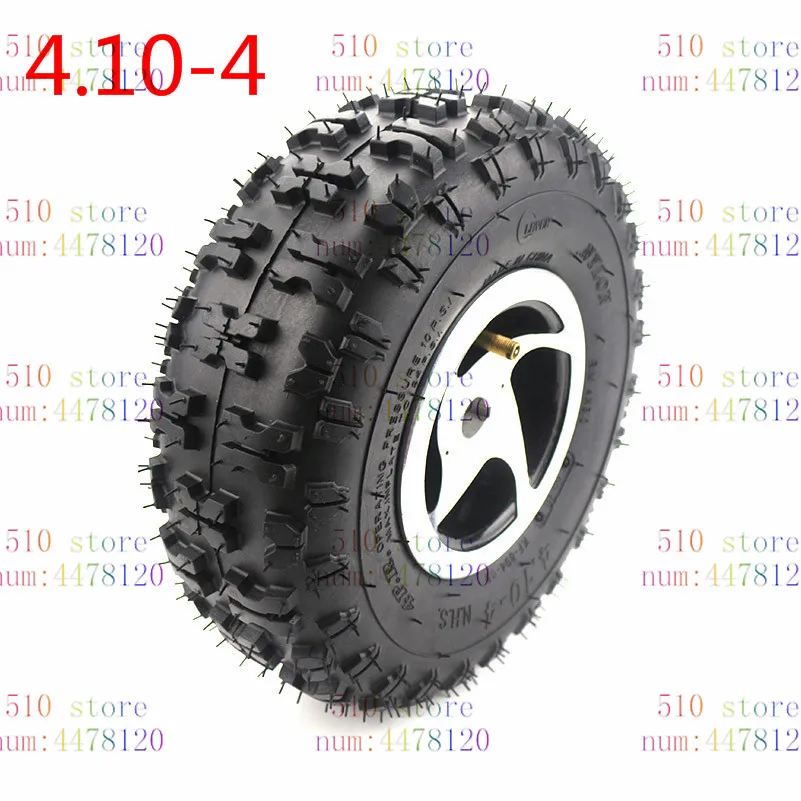 

free shipping 3.00-4 4.10-4 trye tire and inner tube rim wheel Alloy Rim hub for 49cc ATV Quad Go Kart Gas scooter bike motorcy