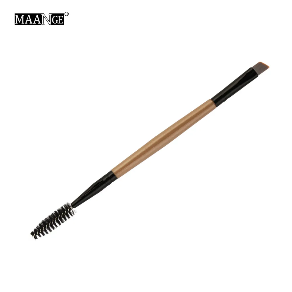 ISHOWTIENDA, кисти для макияжа, 1 шт., Профессиональная Кисть для макияжа, деревянная ручка, двухсторонние, для бровей, плоские, Угловые кисти, красота# XTJ