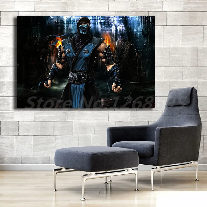 Настенный постер Mortal Kombat 9 рисунок на холсте с небольшими потерями | Дом и сад