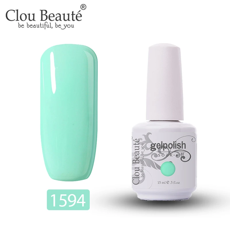 Clou Beaute Гель-лак для ногтей 15 мл Гель-лак Полупостоянный УФ светодиодный лак для ногтей впитывающий Белый гибридный гвоздь дизайн гель УФ - Цвет: 1594