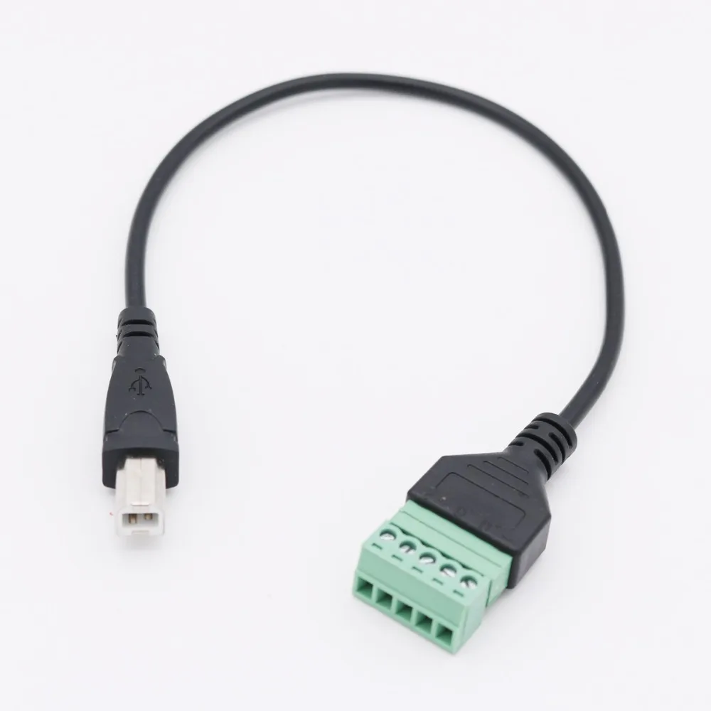 1 шт. 1FT USB 2 0 B штекер на 5 Pin винт с защитным разъемом без разъема разъем адаптера