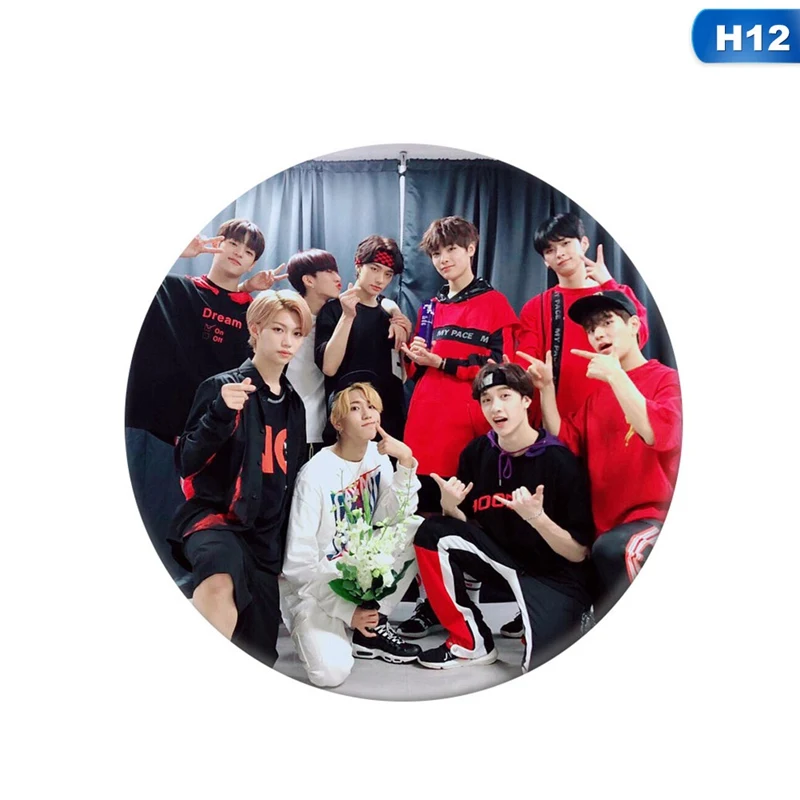 H12 Kpop бродячий Детский круглый значок для Сумки шляпы одежды модные нагрудные булавки брошь значок - Окраска металла: H12