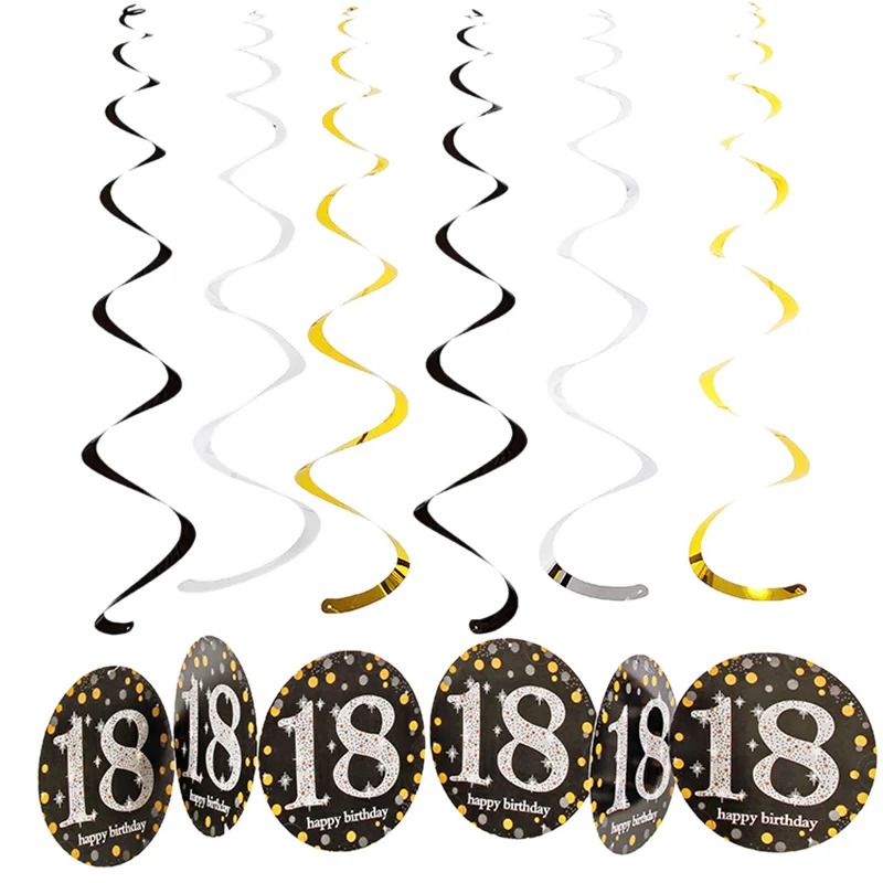 6pcs pendant Набор 21 30 40 50 60th от NOHOO День рождения украшения для взрослых 21 30 40 50 60 лет вечерние поставки - Цвет: 6pcs pendant