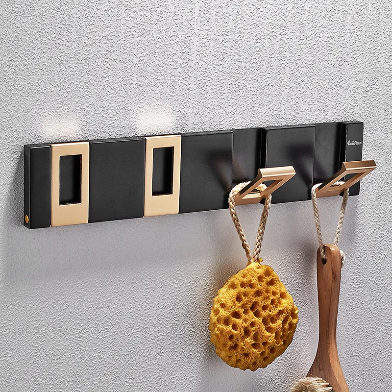 

New Arrival Four Hooks Gold Hidden Clothes Rack Cloth Hook Wall Hook for Bathroom Accessory Key Hanger Useful