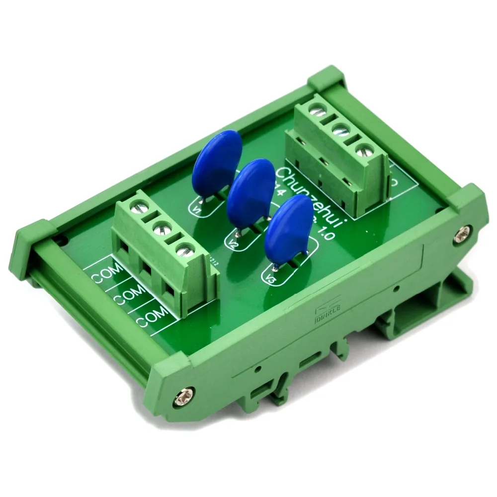 3 Каналы общий DIN Rail 150V SIOV Варистор Защита от перенапряжения ОПН модуль. |