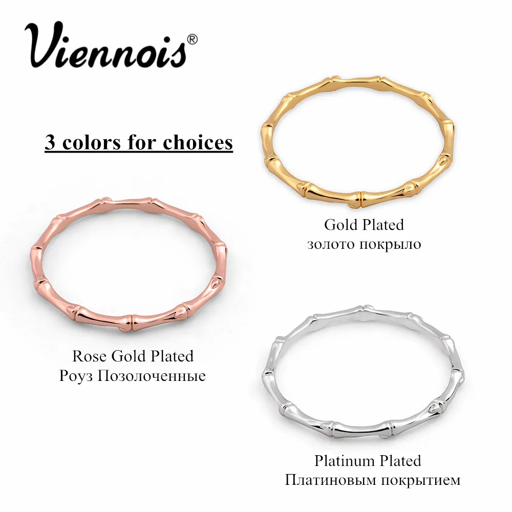 Viennois Rose Gold/Gold/Silver Color women Bracelet &amp Bangles Minimalist Skinny Female Bamboo Shape Jewelry | Украшения и