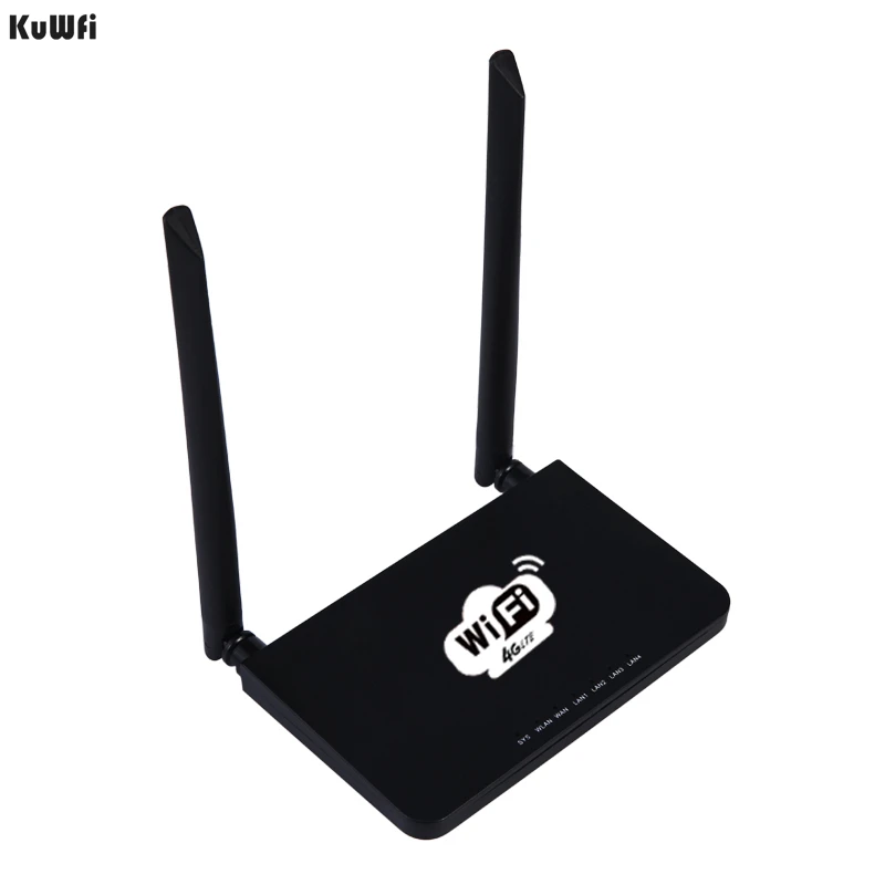 

KuWFi Unlocked 300Mbps Wifi Routers 4G LTE CPE Router with LAN Port Support SIM card and Europe/US/Asia/Middle East/Africa